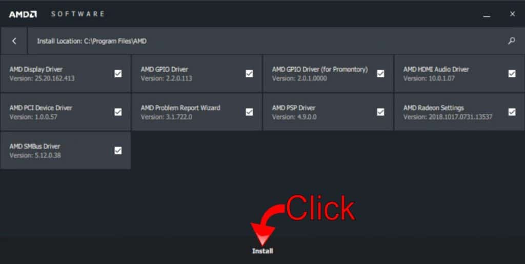 Radeon settings update store