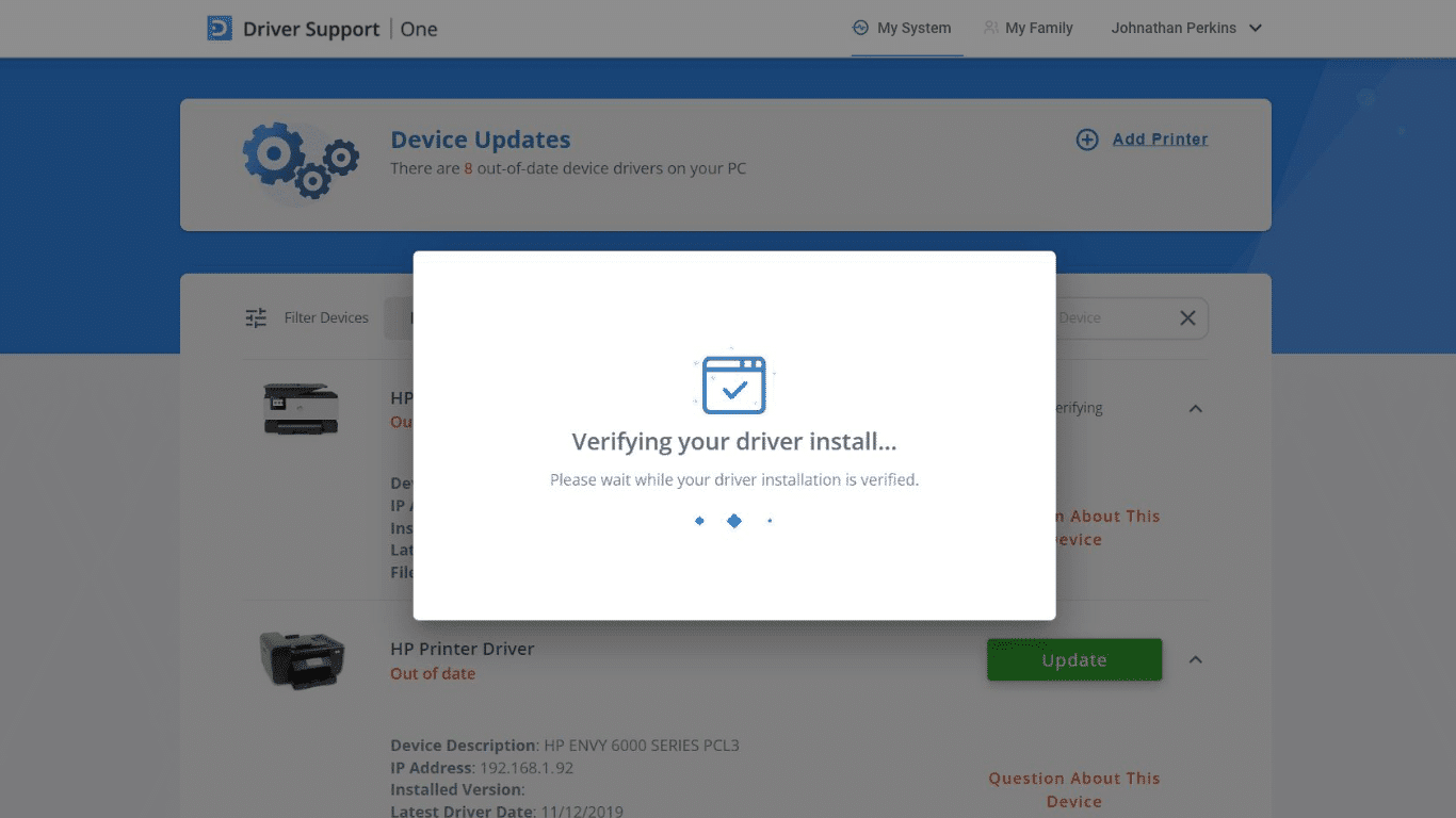 DriverSupport - Driver Install Verify